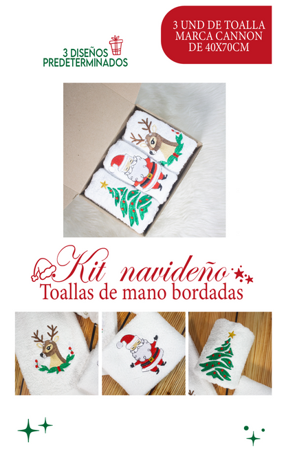 COMBO TOALLA MANOS NAVIDAD CANNON X3